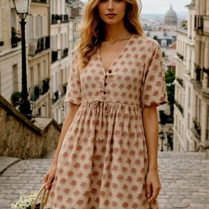 The Fox and the Mermaid Venice Floral Midi Dress S/M Boho Cottagecore